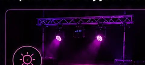 Compacte feestverlichting met gekleurde lichteffecten